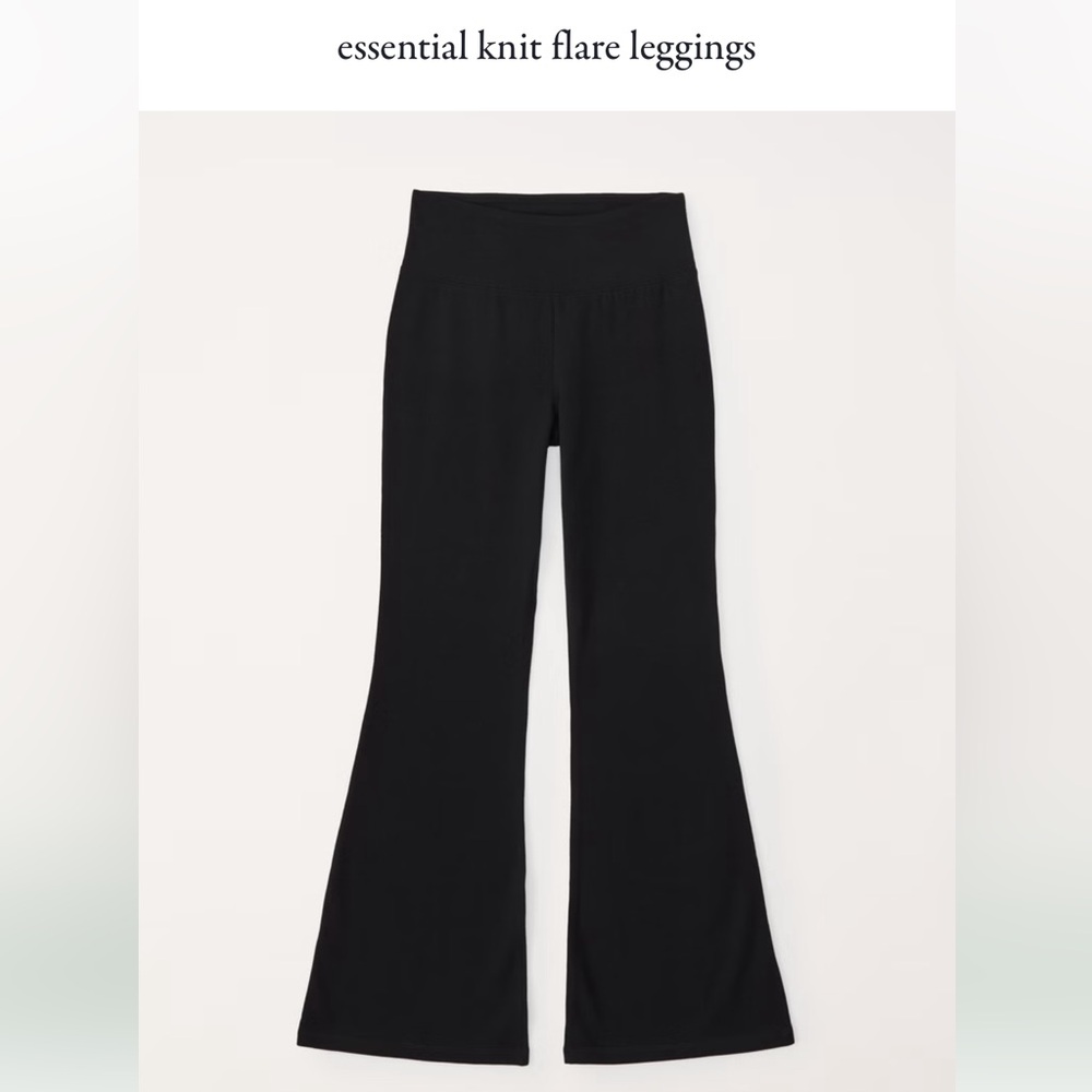 Abercrombie kids essential knit flare leggings in black, size 5/6